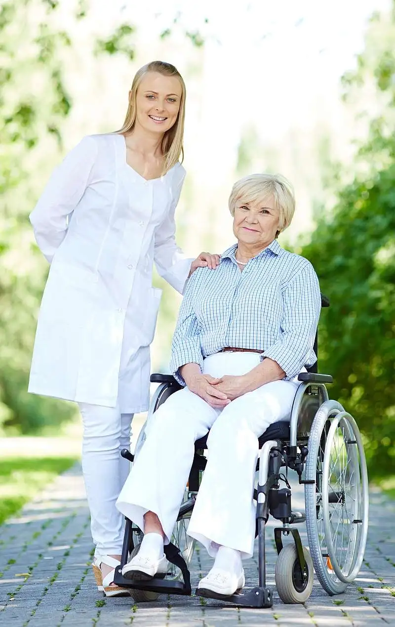 A caregiver assisting a client at home